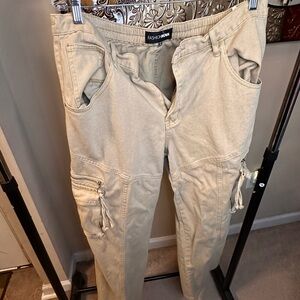 Fashion Nova Beige Cargo Jeans
